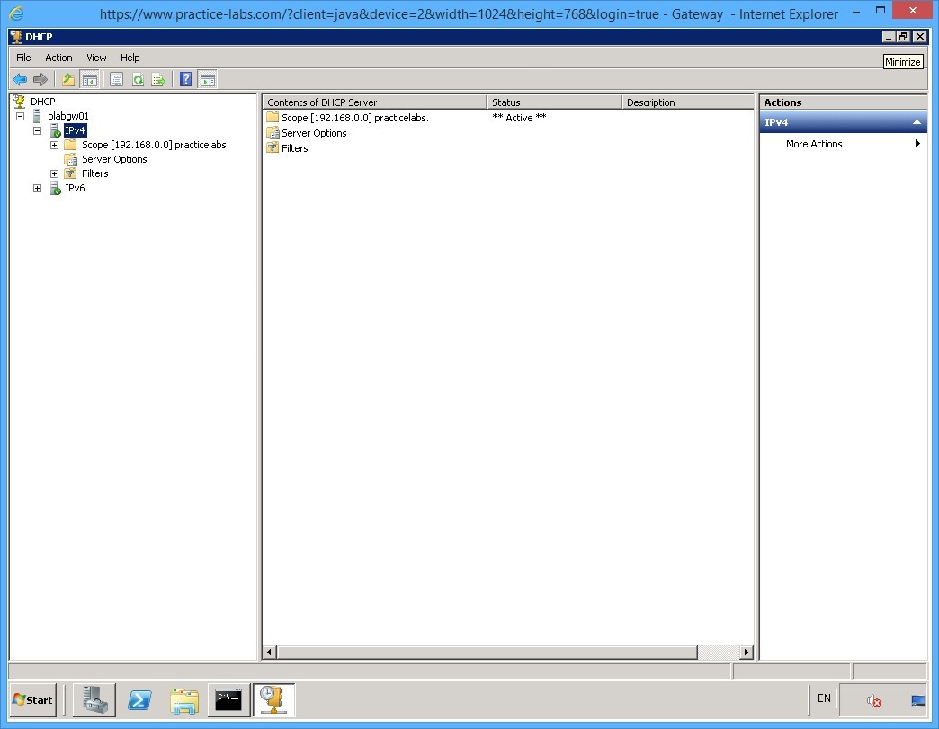 Practice Labs screenshot.